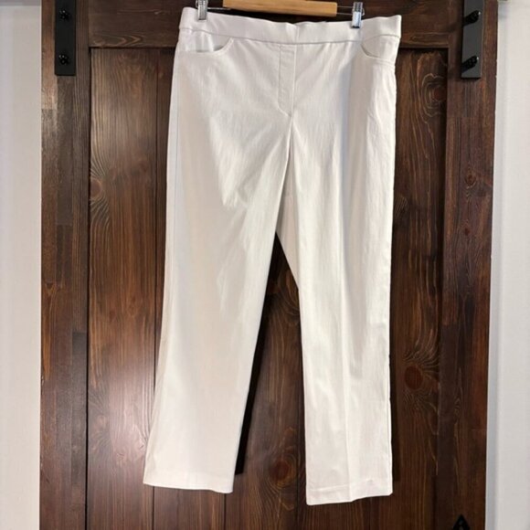Alfred Dunner Petite Classic Allure White Dress Pants With Elastic Waist NWOT - Picture 4 of 5